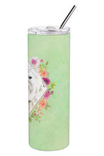Load image into Gallery viewer, Maltese Green Flowers Double Walled Stainless Steel 20 oz Skinny Tumbler CK4383TBL20