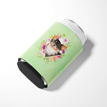 Load image into Gallery viewer, Longhaired Chihuahua Green Flowers Can or Bottle Hugger CK4385CC