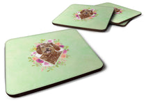 Load image into Gallery viewer, Labradoodle Green Flowers Coasters - Set of 4 Lightweight Foam, Absorbent Drink Coasters  CK4388FC