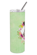 Load image into Gallery viewer, Irish Wolfhound Green Flowers Double Walled Stainless Steel 20 oz Skinny Tumbler CK4391TBL20