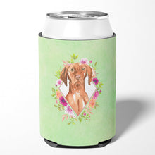 Load image into Gallery viewer, Vizsla Green Flowers Can or Bottle Hugger CK4392CC