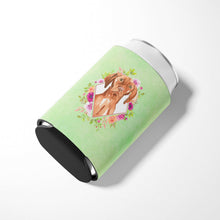 Load image into Gallery viewer, Vizsla Green Flowers Can or Bottle Hugger CK4392CC