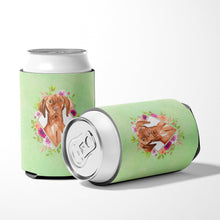 Load image into Gallery viewer, Vizsla Green Flowers Can or Bottle Hugger CK4392CC