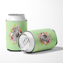 Load image into Gallery viewer, Grey Standard Poodle Green Flowers Can or Bottle Hugger CK4393CC