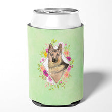 Load image into Gallery viewer, German Shepherd Green Flowers Can or Bottle Hugger CK4397CC