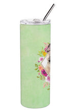 Load image into Gallery viewer, Fawn French Bulldog Green Flowers Double Walled Stainless Steel 20 oz Skinny Tumbler CK4398TBL20