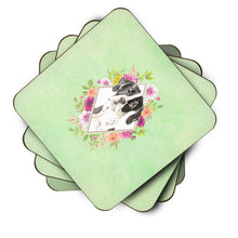 Load image into Gallery viewer, English Pointer Green Flowers Coasters - Set of 4 Lightweight Foam, Absorbent Drink Coasters  CK4399FC