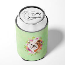 Load image into Gallery viewer, English Bulldog Green Flowers Can or Bottle Hugger CK4400CC