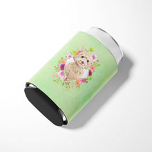 Load image into Gallery viewer, Champagne Cockapoo Green Flowers Can or Bottle Hugger CK4406CC