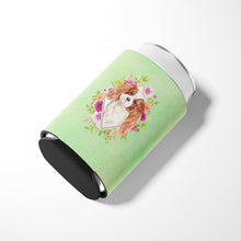 Load image into Gallery viewer, Blenheim Cavalier Spaniel Green Flowers Can or Bottle Hugger CK4408CC