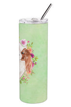 Load image into Gallery viewer, Blenheim Cavalier Spaniel Green Flowers Double Walled Stainless Steel 20 oz Skinny Tumbler CK4408TBL20