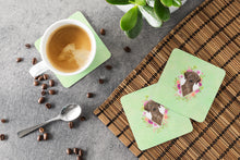 Load image into Gallery viewer, Chocolate Labrador Green Flowers Coasters - Set of 4 Lightweight Foam, Absorbent Drink Coasters  CK4411FC