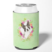 Load image into Gallery viewer, Boston Terrier Green Flowers Can or Bottle Hugger CK4417CC