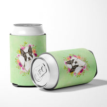 Load image into Gallery viewer, Boston Terrier Green Flowers Can or Bottle Hugger CK4417CC