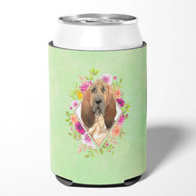 Load image into Gallery viewer, Bloodhound Green Flowers Can or Bottle Hugger CK4419CC
