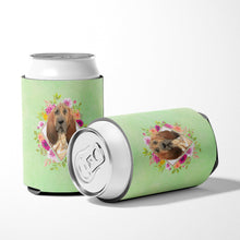 Load image into Gallery viewer, Bloodhound Green Flowers Can or Bottle Hugger CK4419CC