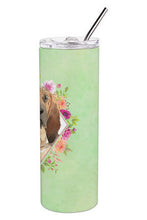 Load image into Gallery viewer, Bloodhound Green Flowers Double Walled Stainless Steel 20 oz Skinny Tumbler CK4419TBL20
