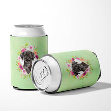 Load image into Gallery viewer, Black Labrador Green Flowers Can or Bottle Hugger CK4421CC