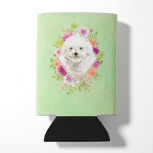 Load image into Gallery viewer, Bichon Frise Green Flowers Can or Bottle Hugger CK4423CC