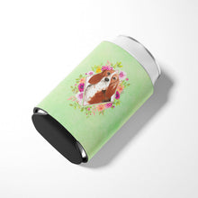 Load image into Gallery viewer, Basset Hound Green Flowers Can or Bottle Hugger CK4426CC
