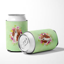 Load image into Gallery viewer, Basset Hound Green Flowers Can or Bottle Hugger CK4426CC