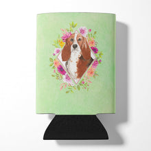 Load image into Gallery viewer, Basset Hound Green Flowers Can or Bottle Hugger CK4426CC