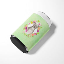Load image into Gallery viewer, Blue Pit Bull Terrier Green Flowers Can or Bottle Hugger CK4429CC