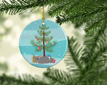 Load image into Gallery viewer, Agouti Chinchilla Merry Christmas Ornament - Round Ceramic Ornament – Artist-Designed Keepsake Decoration