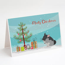 Load image into Gallery viewer, Black Velvet Chinchilla Merry Christmas Greeting Cards -  Blank Note Cards – 8-Pack of Artist-Designed Cards with Envelopes