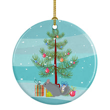 Load image into Gallery viewer, Foggy Chinchilla Merry Christmas Ornament - Round Ceramic Ornament – Artist-Designed Keepsake Decoration
