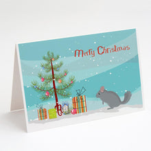 Load image into Gallery viewer, Foggy Chinchilla Merry Christmas Greeting Cards -  Blank Note Cards – 8-Pack of Artist-Designed Cards with Envelopes