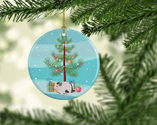 Load image into Gallery viewer, Mosaic Chinchilla Merry Christmas Ornament - Round Ceramic Ornament – Artist-Designed Keepsake Decoration