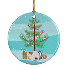 Load image into Gallery viewer, Mosaic Chinchilla Merry Christmas Ornament - Round Ceramic Ornament – Artist-Designed Keepsake Decoration
