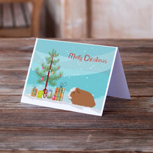 Load image into Gallery viewer, Crested Guinea Pig Merry Christmas Greeting Cards -  Blank Note Cards – 8-Pack of Artist-Designed Cards with Envelopes