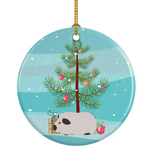 Load image into Gallery viewer, Himalayan Guinea Pig Merry Christmas Ornament - Round Ceramic Ornament – Artist-Designed Keepsake Decoration