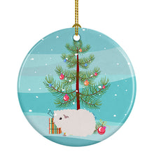 Load image into Gallery viewer, Merino Guinea Pig Merry Christmas Ornament - Round Ceramic Ornament – Artist-Designed Keepsake Decoration
