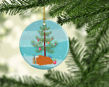 Load image into Gallery viewer, Peruvian Guinea Pig Merry Christmas Ornament - Round Ceramic Ornament – Artist-Designed Keepsake Decoration