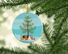 Load image into Gallery viewer, Rex Guinea Pig Merry Christmas Ornament - Round Ceramic Ornament – Artist-Designed Keepsake Decoration