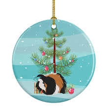 Load image into Gallery viewer, Sheba Guinea Pig Merry Christmas Ornament - Round Ceramic Ornament – Artist-Designed Keepsake Decoration