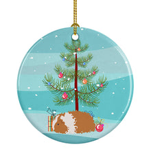 Load image into Gallery viewer, Texel Guinea Pig Merry Christmas Ornament - Round Ceramic Ornament – Artist-Designed Keepsake Decoration