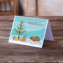 Load image into Gallery viewer, Chinese Hamster Merry Christmas Greeting Cards -  Blank Note Cards – 8-Pack of Artist-Designed Cards with Envelopes