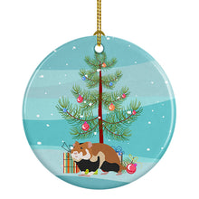 Load image into Gallery viewer, European Hamster Merry Christmas Ornament - Round Ceramic Ornament – Artist-Designed Keepsake Decoration
