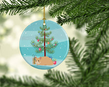 Load image into Gallery viewer, Syrian Golden Hamster Merry Christmas Ornament - Round Ceramic Ornament – Artist-Designed Keepsake Decoration