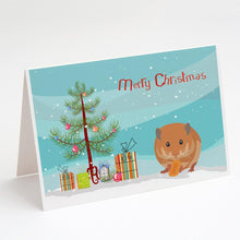 Load image into Gallery viewer, Teddy Bear Hamster Merry Christmas Greeting Cards -  Blank Note Cards – 8-Pack of Artist-Designed Cards with Envelopes