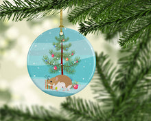 Load image into Gallery viewer, Turkish Hamster Merry Christmas Ornament - Round Ceramic Ornament – Artist-Designed Keepsake Decoration
