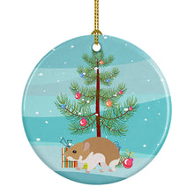 Load image into Gallery viewer, Turkish Hamster Merry Christmas Ornament - Round Ceramic Ornament – Artist-Designed Keepsake Decoration