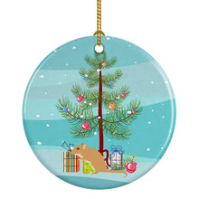 Load image into Gallery viewer, Gerbil Mouse Merry Christmas Ornament - Round Ceramic Ornament – Artist-Designed Keepsake Decoration
