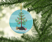 Load image into Gallery viewer, Black Rat Merry Christmas Ornament - Round Ceramic Ornament – Artist-Designed Keepsake Decoration
