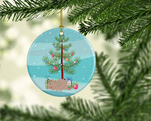 Load image into Gallery viewer, Fuzz Rat Merry Christmas Ornament - Round Ceramic Ornament – Artist-Designed Keepsake Decoration