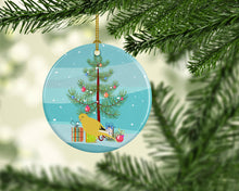 Load image into Gallery viewer, Border Canary Merry Christmas Ornament - Round Ceramic Ornament – Artist-Designed Keepsake Decoration